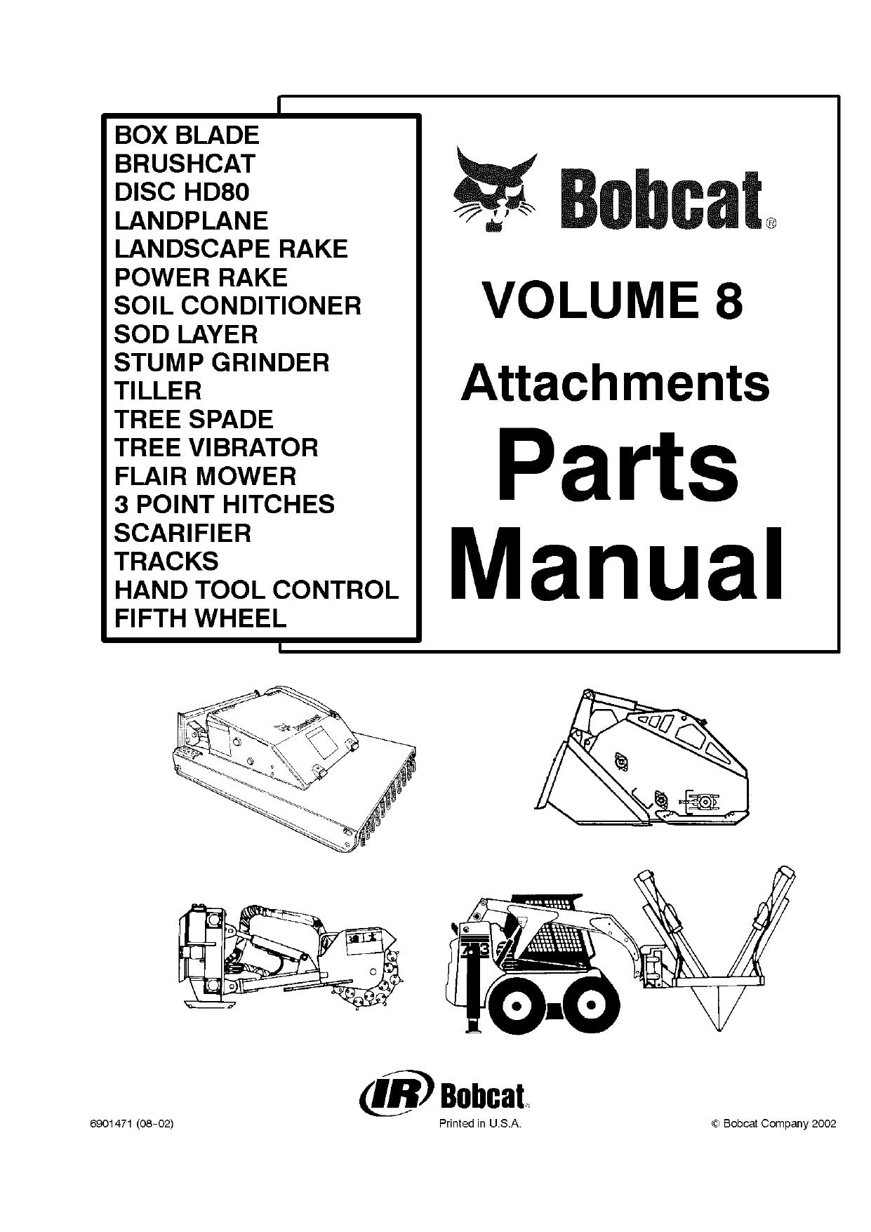 Tiler parts manual Bobcat
